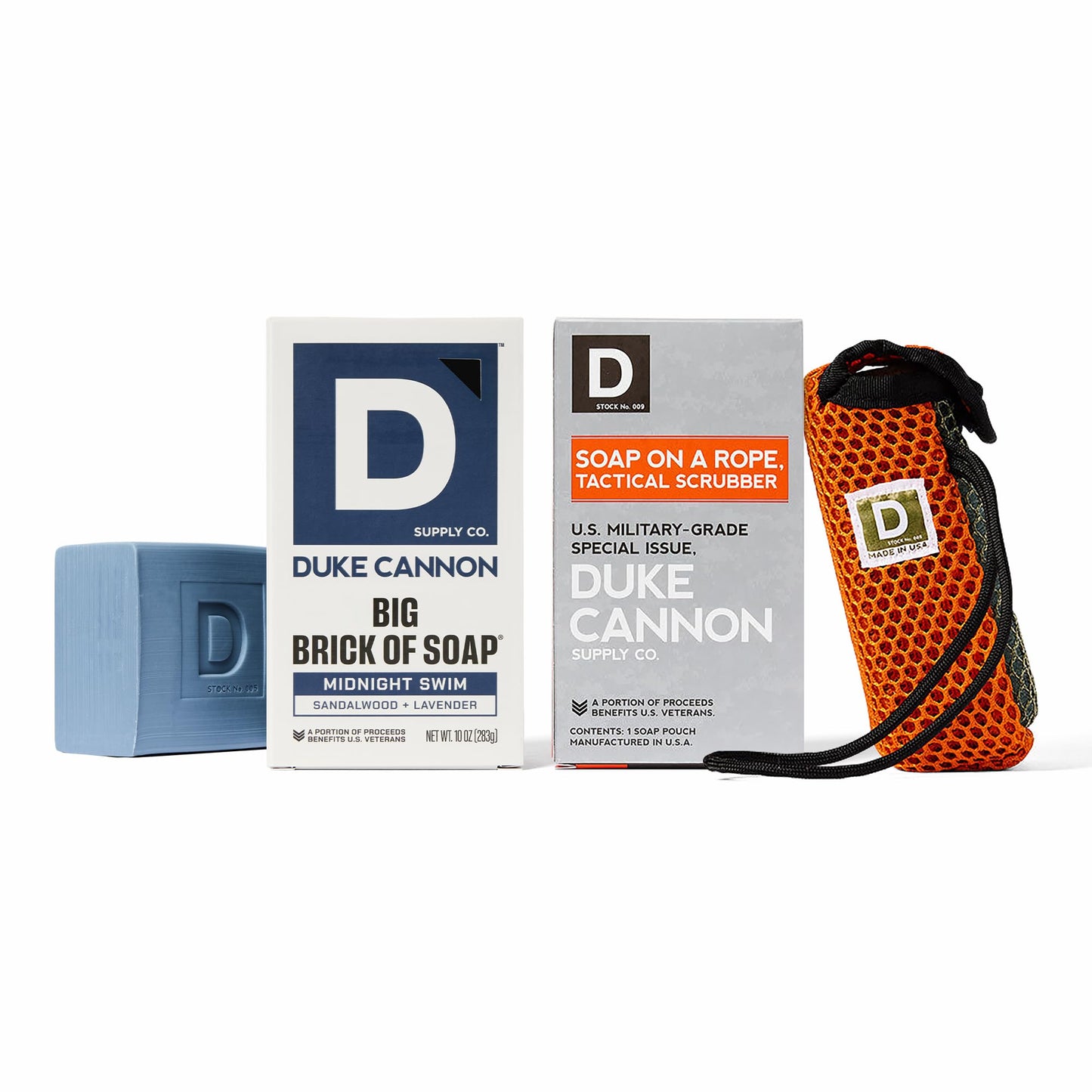 Duke Cannon Tactical Scrubber & Midnight Swim Soap Bundle - Refreshing Aquatic Scent, Coarse & Soft Mesh, 550-Mil-Spec Paracord, Military-Grade Soap Beauty & Personal Care Duke Cannon Supply Co.