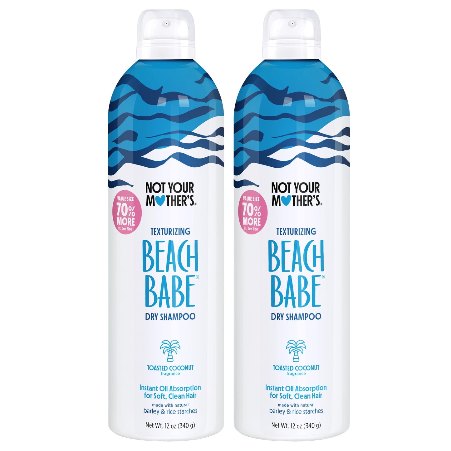 Not Your Mother's Value Pack Beach Babe Jumbo Dry Shampoo (2-Pack) - 12 oz Each - 70% More to Instantly Absorb Oil and Create Effortless Sea-Tossed Beauty and Personal Care Not Your Mother's
