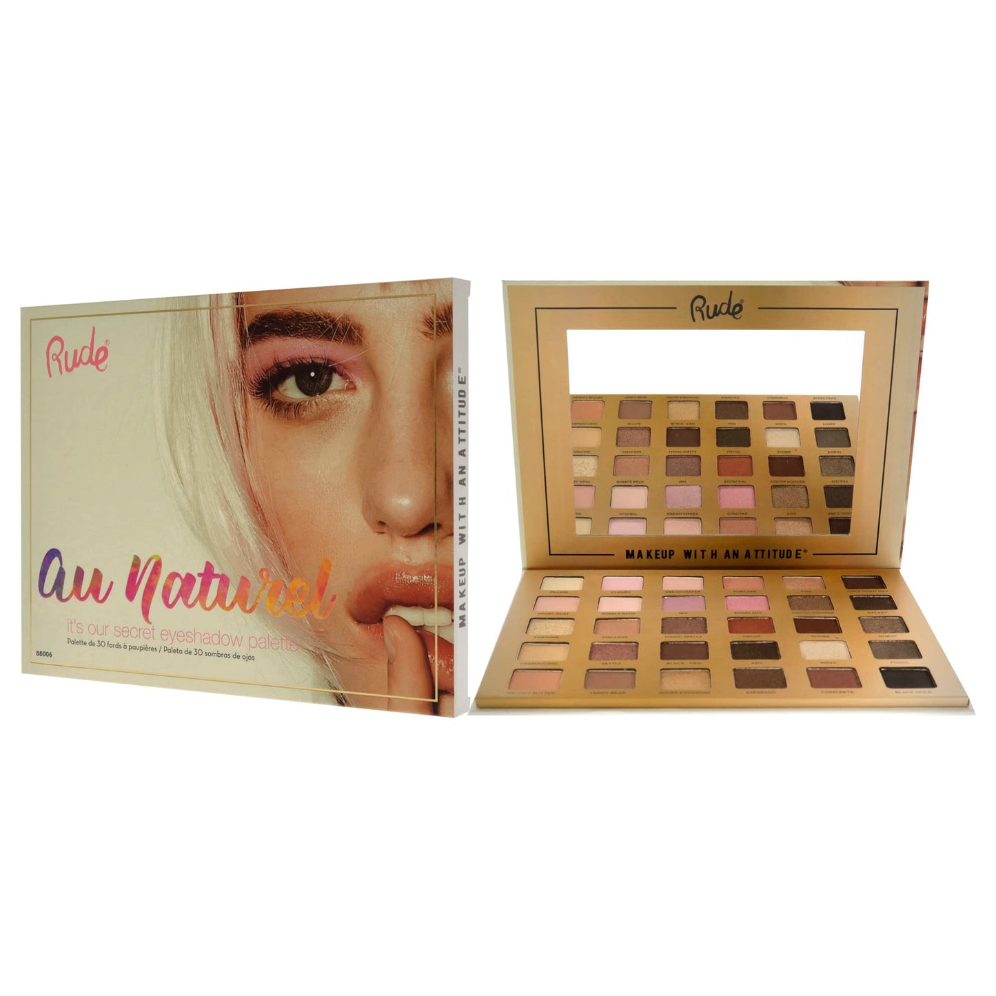 Rude Cosmetics Au Naturel 30 Eyeshadow Palette Eye Shadow Women 1.05 oz