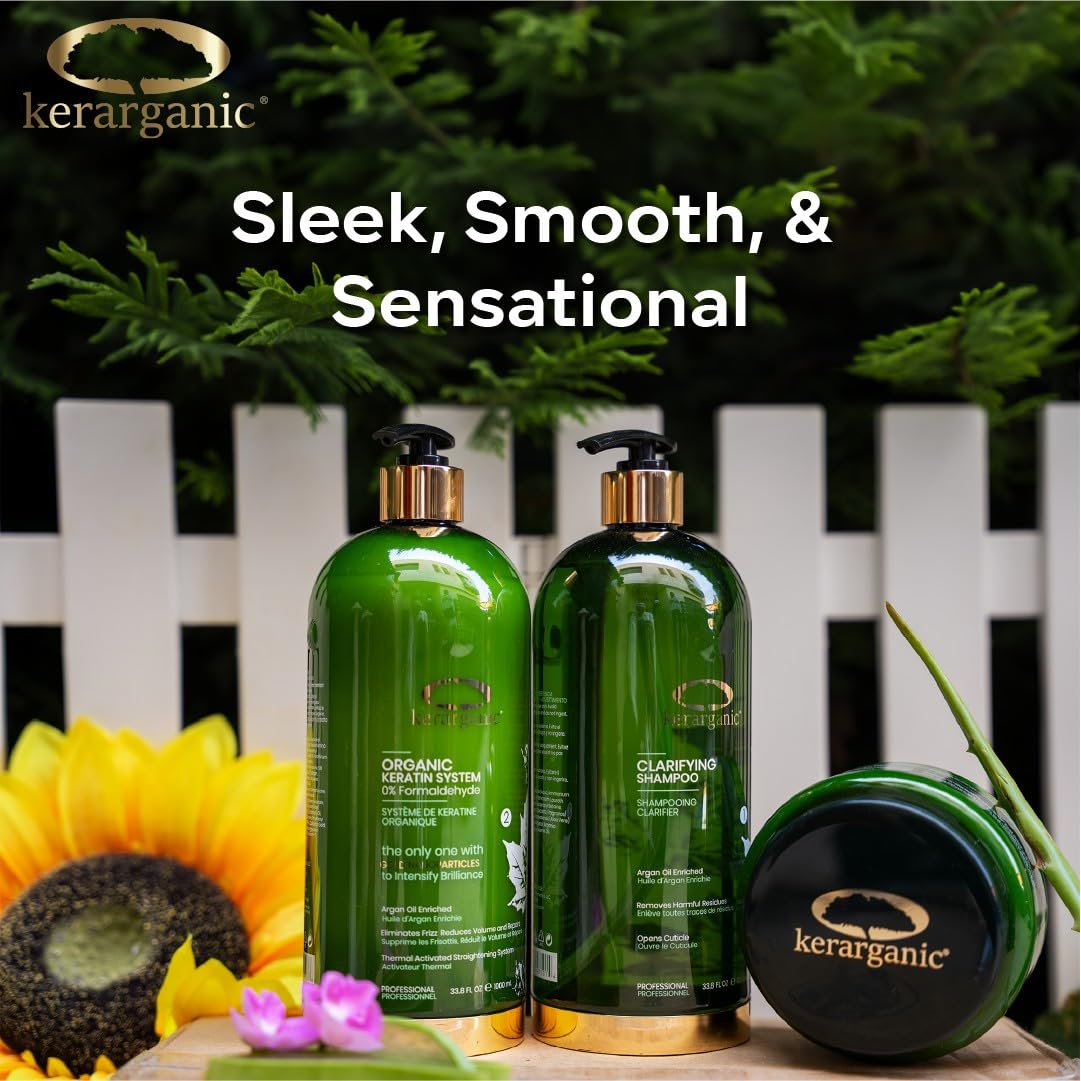 ORGANIC KERATIN SYSTEM PREMIUM - PROFESSIONAL HAIR STRAIGHTENING BUNDLE (Clarifying Shampoo 1000ml + Keratin Treatment 1000ml + Mask 500ml)