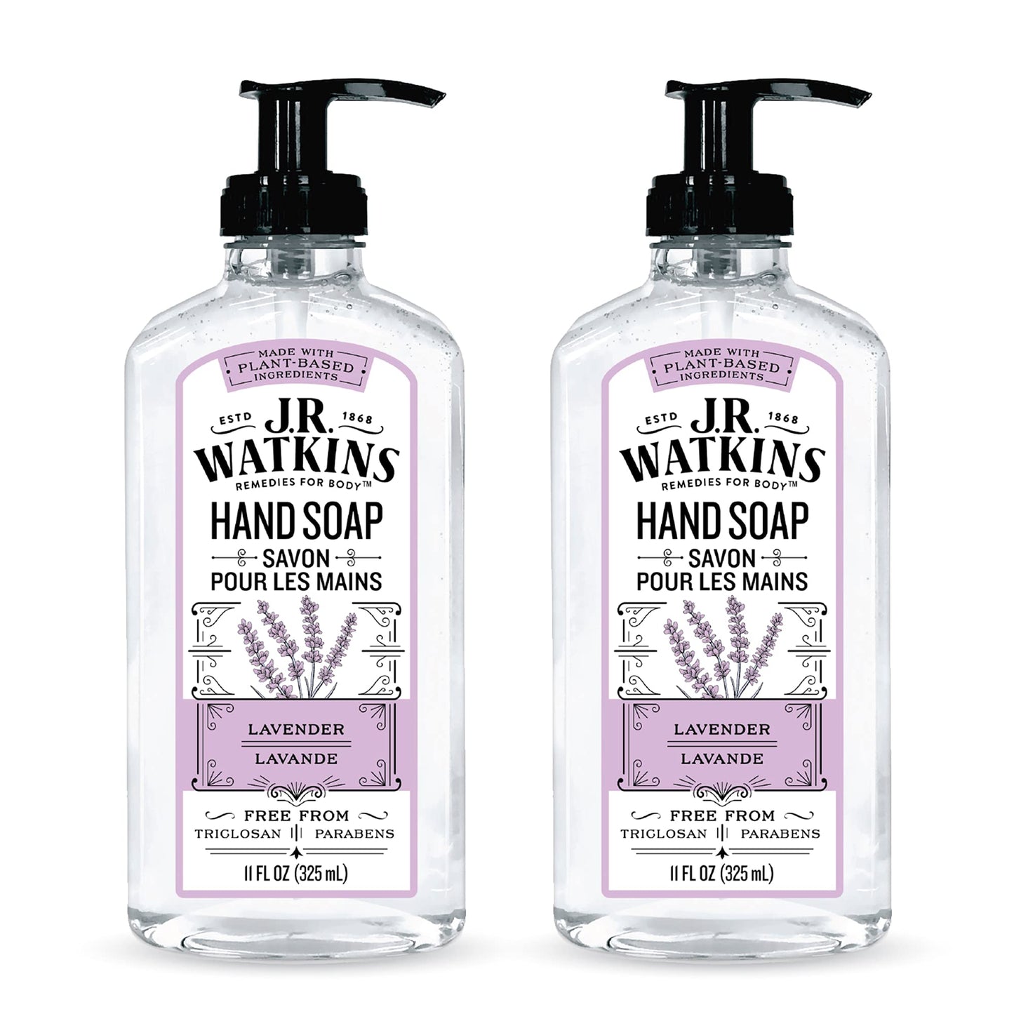 J. R. Watkins Liquid Hand Soap - Lavender - 11 Fl Oz (Pack of 2)