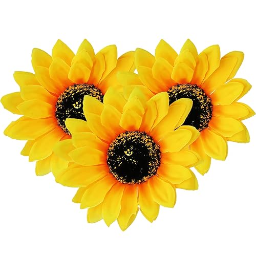 3PCS Women Girls Simulation Yellow Floral Fall Sunflower Hair Clips Alligator Clips Hairpin Hair Clamp Barrettes Headwear Hair Hair Styling
