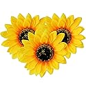 3PCS Women Girls Simulation Yellow Floral Fall Sunflower Hair Clips Alligator Clips Hairpin Hair Clamp Barrettes Headwear Hair Hair Styling