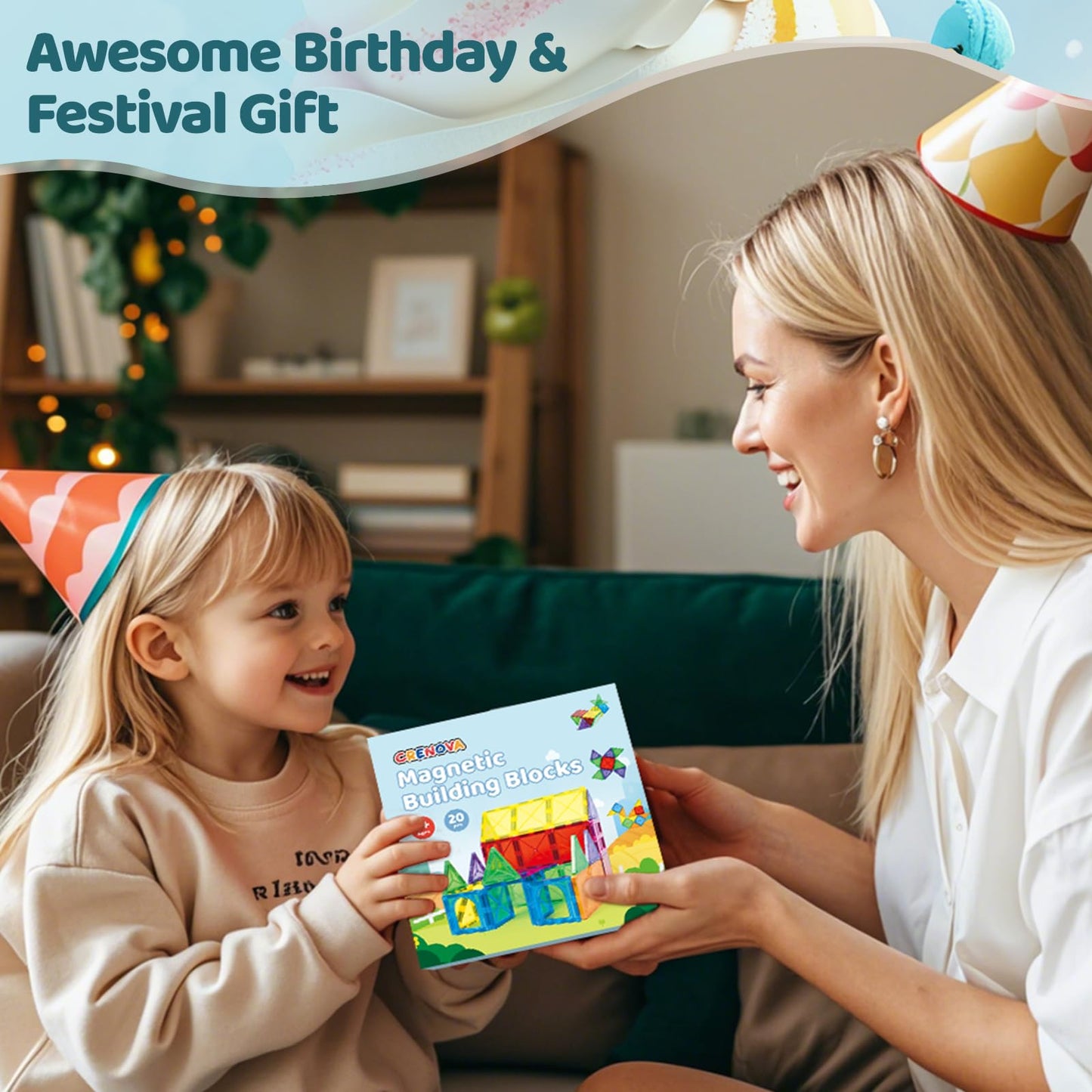 Mini Magnetic Tiles – Travel Building Blocks for Kids Ages 3+, Educational Montessori Sensory Toys for Preschool Learning & Birthday Gifts