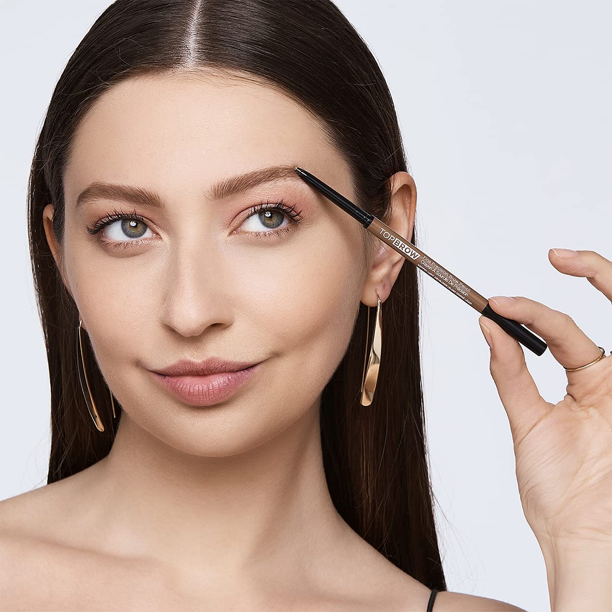 Kiss New York Professional Brow Pencil with Spoolie Brush, Ultra-Fine Precision Point Eyebrow Pencil, Dual-Sided Precise, Slim Definer, Fills Brows