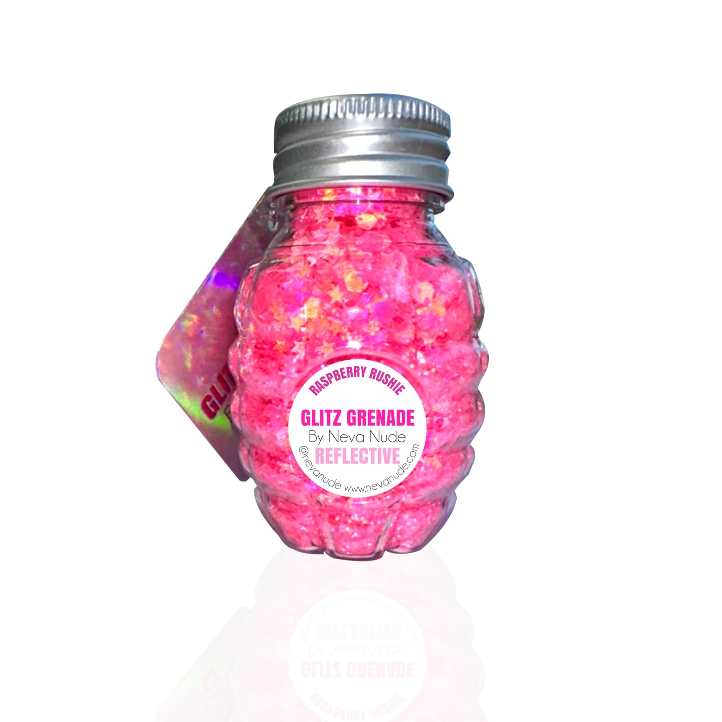 Neva Nude Face and Body Glitter Keychain - Holographic Chunky Glitter in Aloe for Festivals, Raves, and More | Cosmetic Grade | Super Sparkly