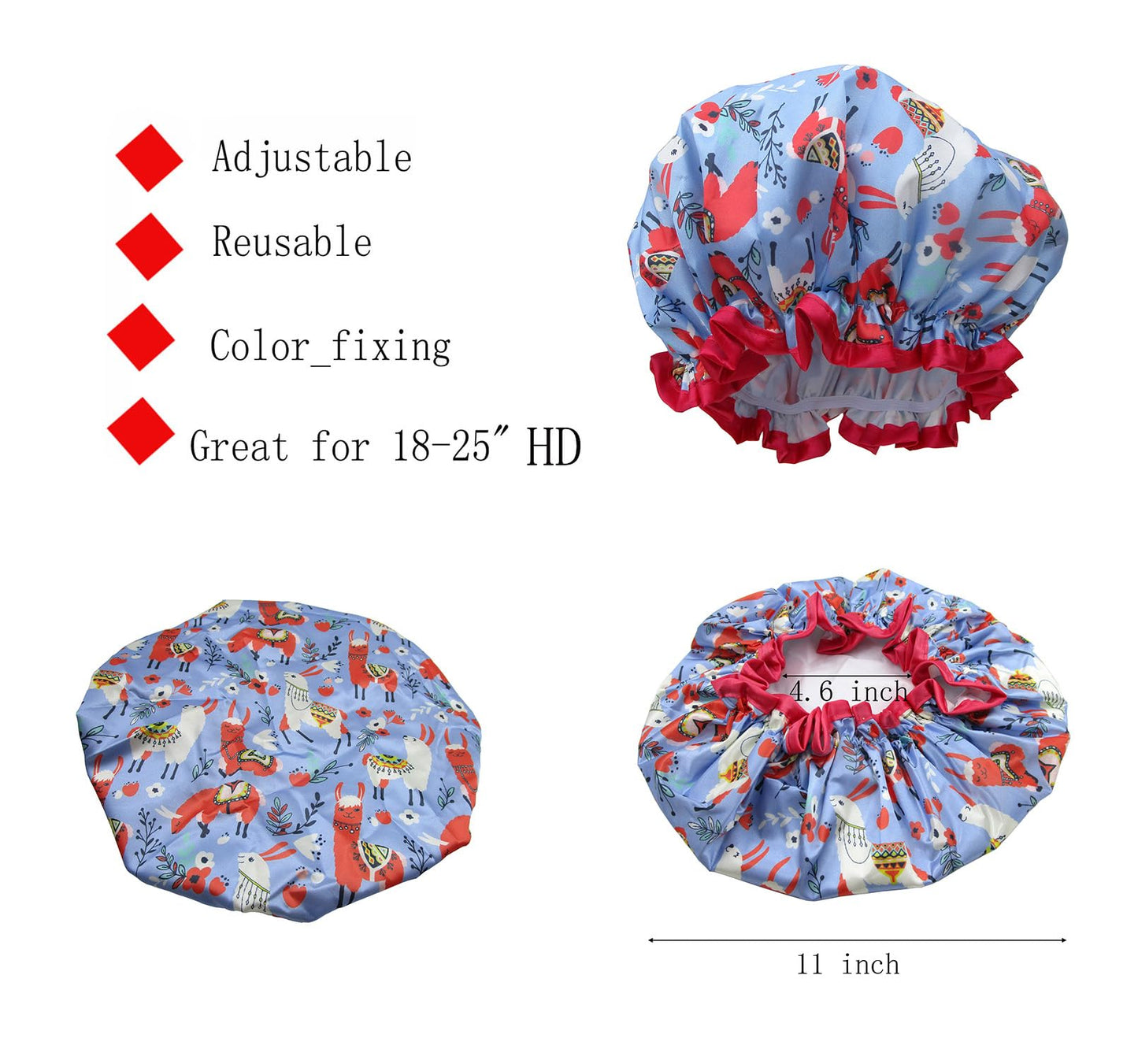 1 Pcs Waterproof Shower Cap for Women,Hair Treatment Bath Cap for Girls Spa Home Use,Travel and Hair Salon …