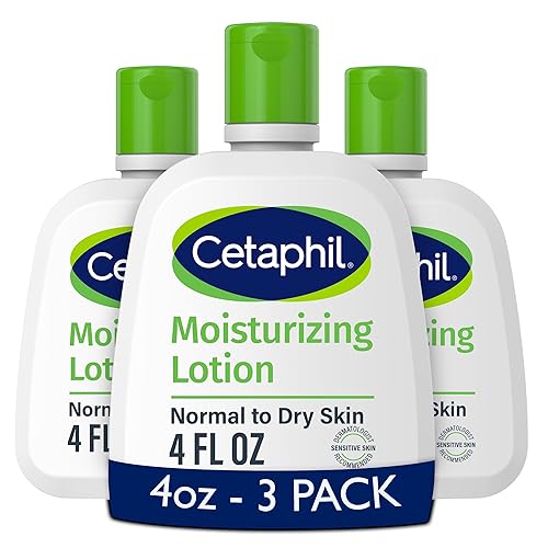 Cetaphil Face & Body Moisturizer, Hydrating Moisturizing Lotion for All Skin Types, Suitable for Sensitive Skin, NEW 4 oz Pack of 3, Fragrance Free