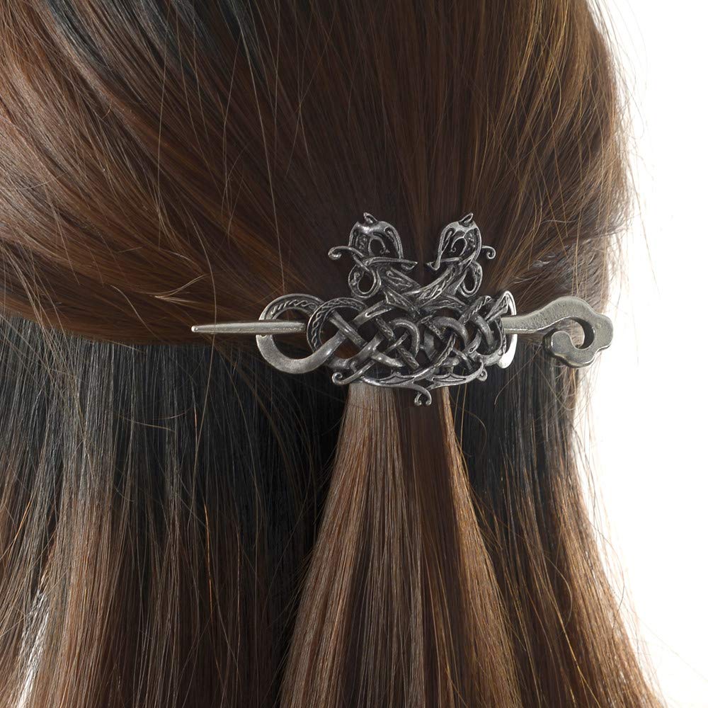 Viking Celtic Hair Clips Hairpins- Viking Hair Accessories Celtic Knot Hair Pins Antique Silver Hair Sticks Irish Hair Decor Accessories for Long Hair
