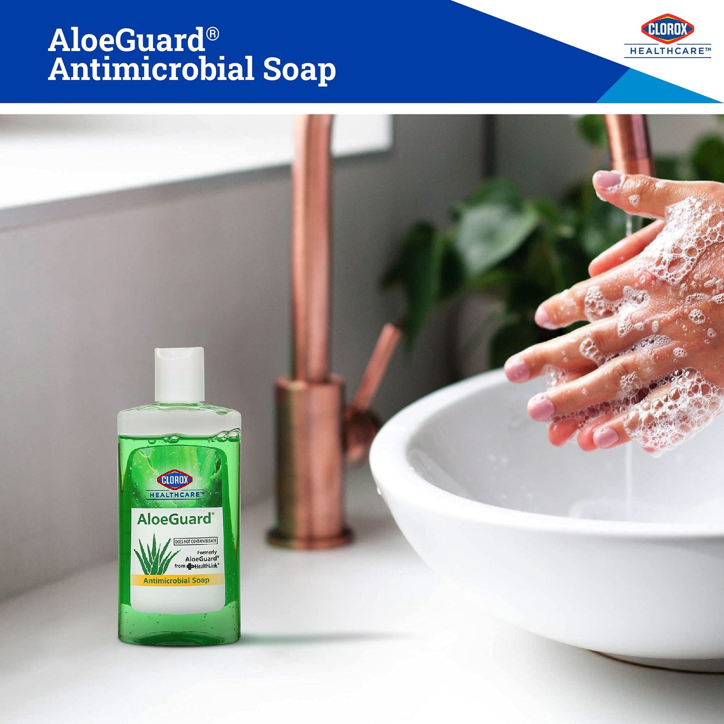 Clorox Healthcare AloeGuard Antimicrobial Liquid Hand Soap, Travel Size 4 Fl Oz Bottle, Triclosan-Free, Infused with Aloe Vera and Vitamin E, Gentle Beauty & Personal Care Clorox