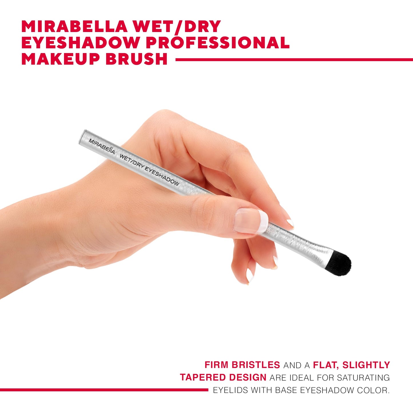 Mirabella Wet & Dry Eyeshadow Brush, Premium Professional Makeup Brush Collection, Cruelty-Free Synthetic Bristle Brush, Hand-Sculpted Brushed
