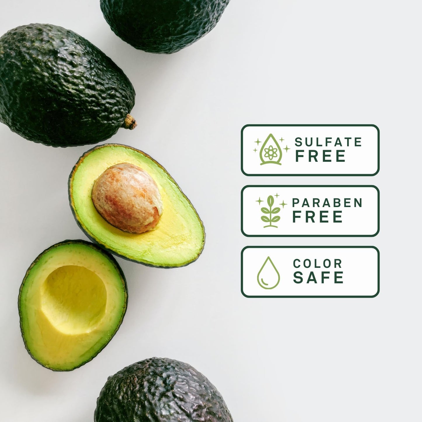 EVA + AVO Avocado Shampoo & Conditioner 8 fl oz, Sulfate-Free Cleanse for Dry Scalp, Fine, Curly, Damaged or Thin Hair, Hydrating & Strengthening
