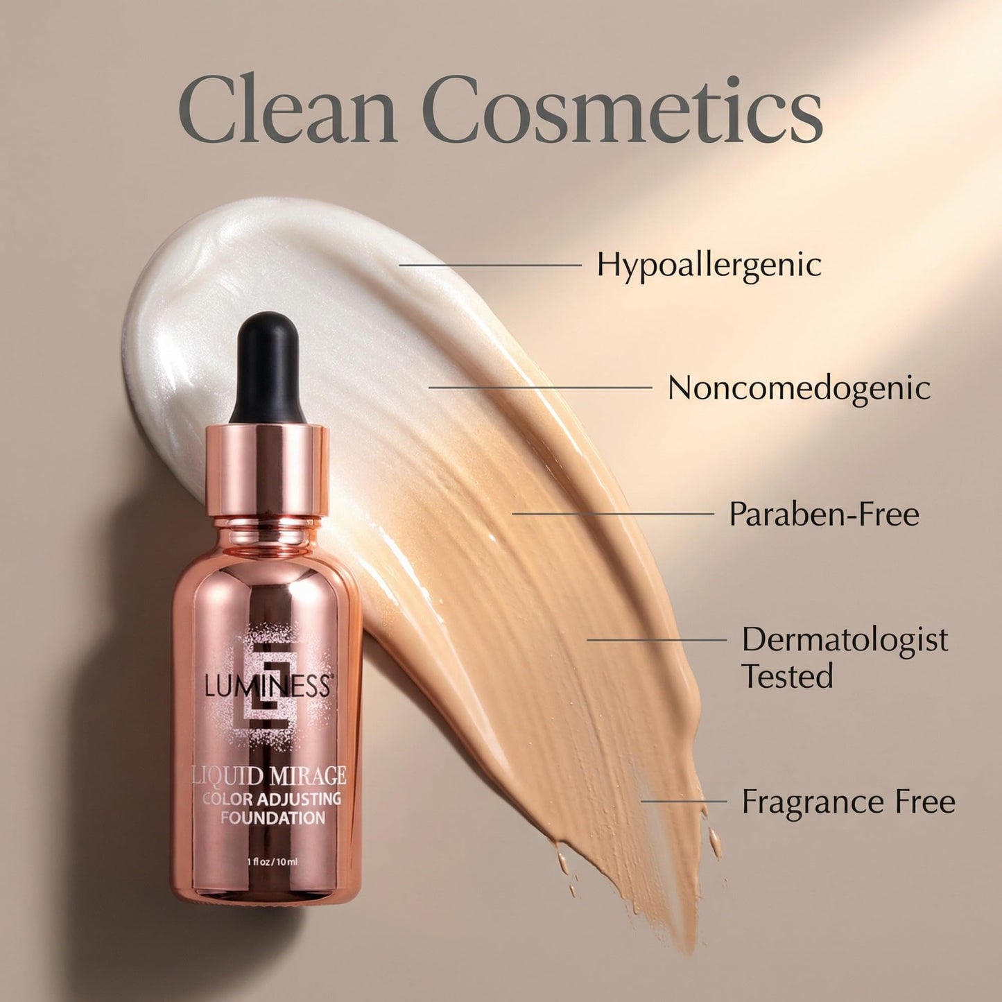 LUMINESS Liquid Mirage Color Changing Foundation for Mature Skin, Skincare-Infused Makeup with Hyaluronic Acid & Vitamin E, Hydrating Liquid Beauty and Personal Care LUMINESS