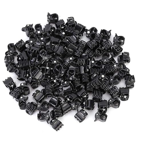 100PCS Mini Hair Clips, Black Plastic Stylish Jaw Clips Non Slip Hair Clip Clamps Small Hair Crown Claws Pins Clamps for Girls and Women