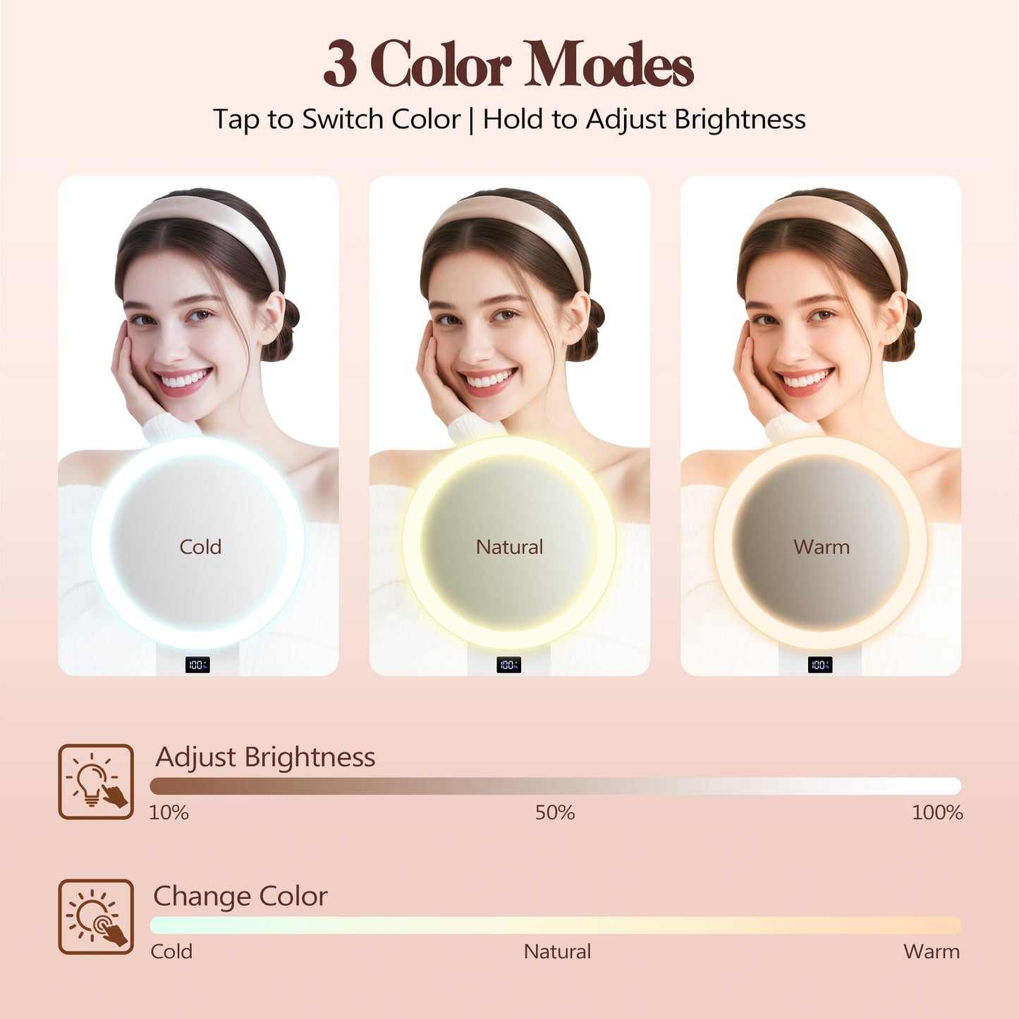 B Beauty Planet Magnifying Mirror with Light 30X, 2000mAh 1X/ 30X Magnifying Makeup Mirror with Standable Base & Tweezers, 3 Color Modes Beauty and Personal Care B Beauty Planet