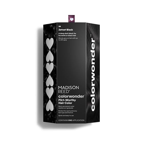 Madison Reed ColorWonder Demi-Permanent Hair Color Kit - 2N Deep Dark Black (Jetset Black) | Blends Up to 25% Gray, Lasts 25 Washes, Ammonia-Free