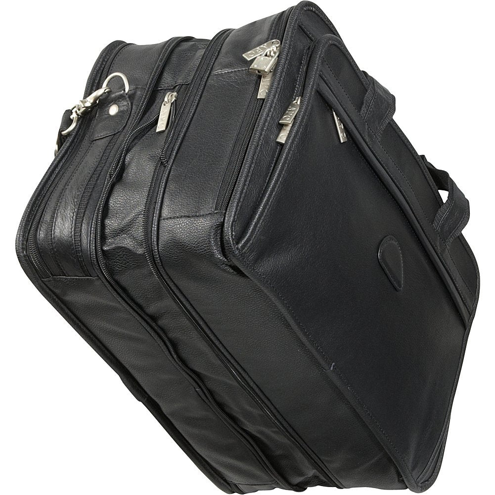 Amerileather Black Leather Practical Expandable Computer Case (#2438-0)