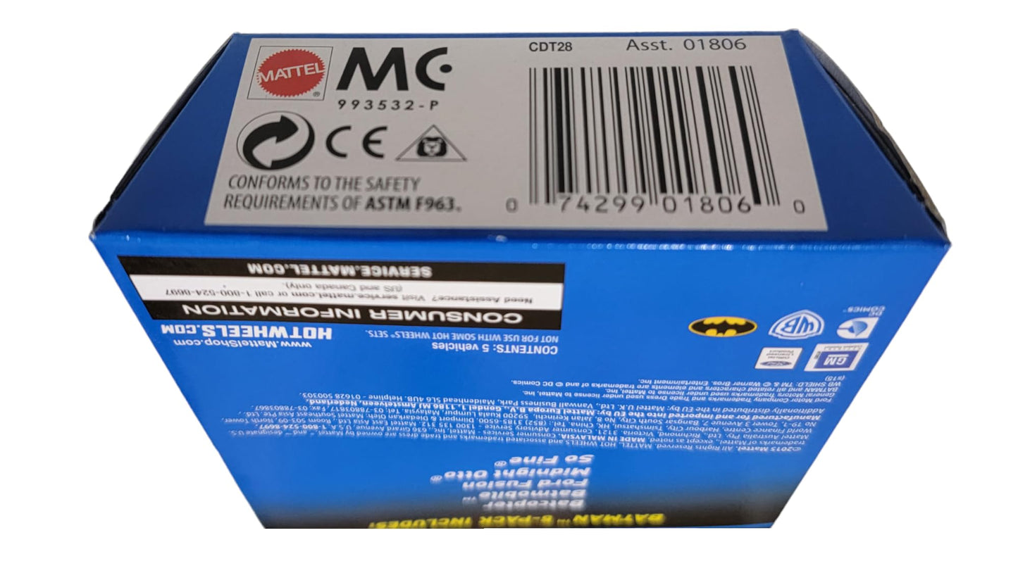 Hot Wheels Batman 5 Pack of Diecast Vehicles CDT28 2015