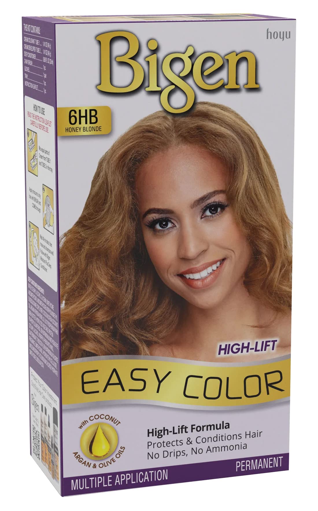 Bigen High-Lift Easy Color Permanent Hair Coloring Kit Honey Blonde 6HB 2.82 Oz (Pack of 2)