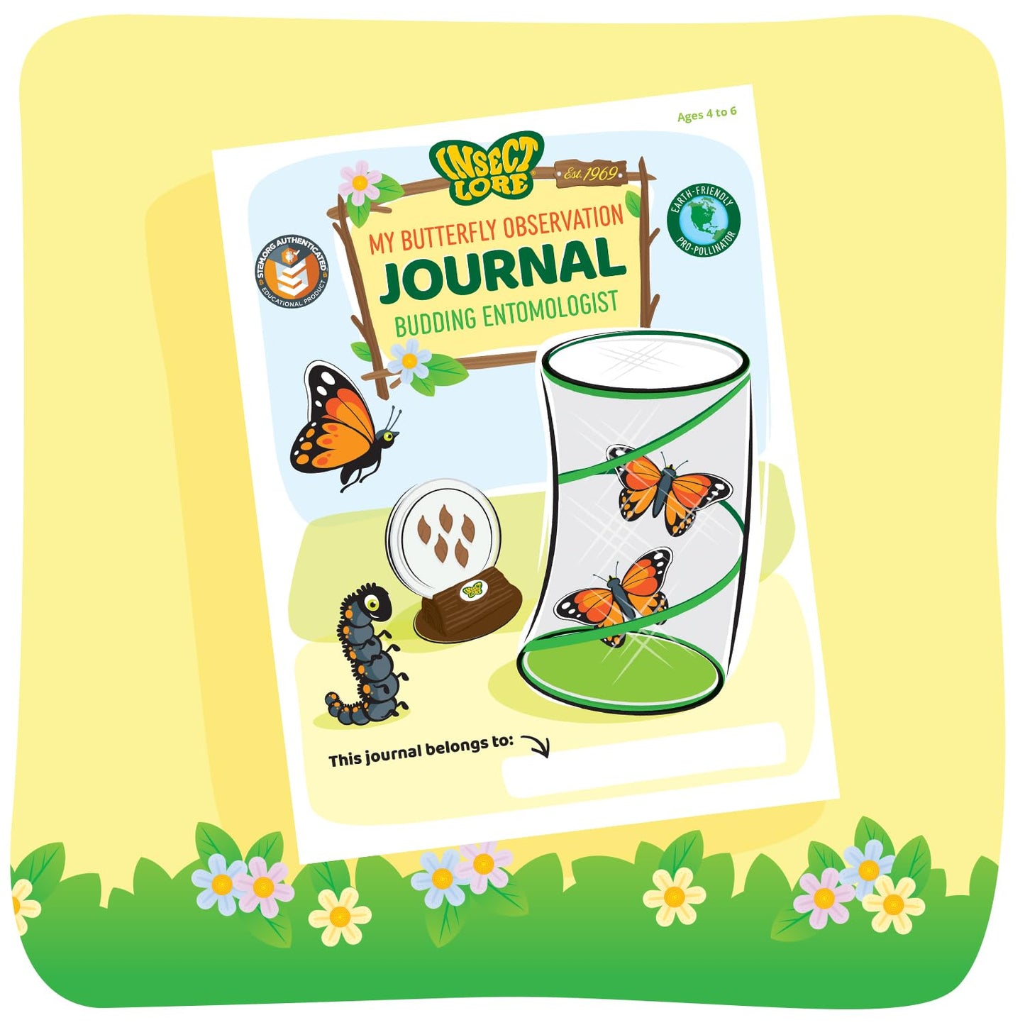 Insect Lore Butterfly Garden Kit – STEM Live Butterfly Growing Habitat with Caterpillars & Voucher, Educational Kit for Kids, Classrooms & Homeschool