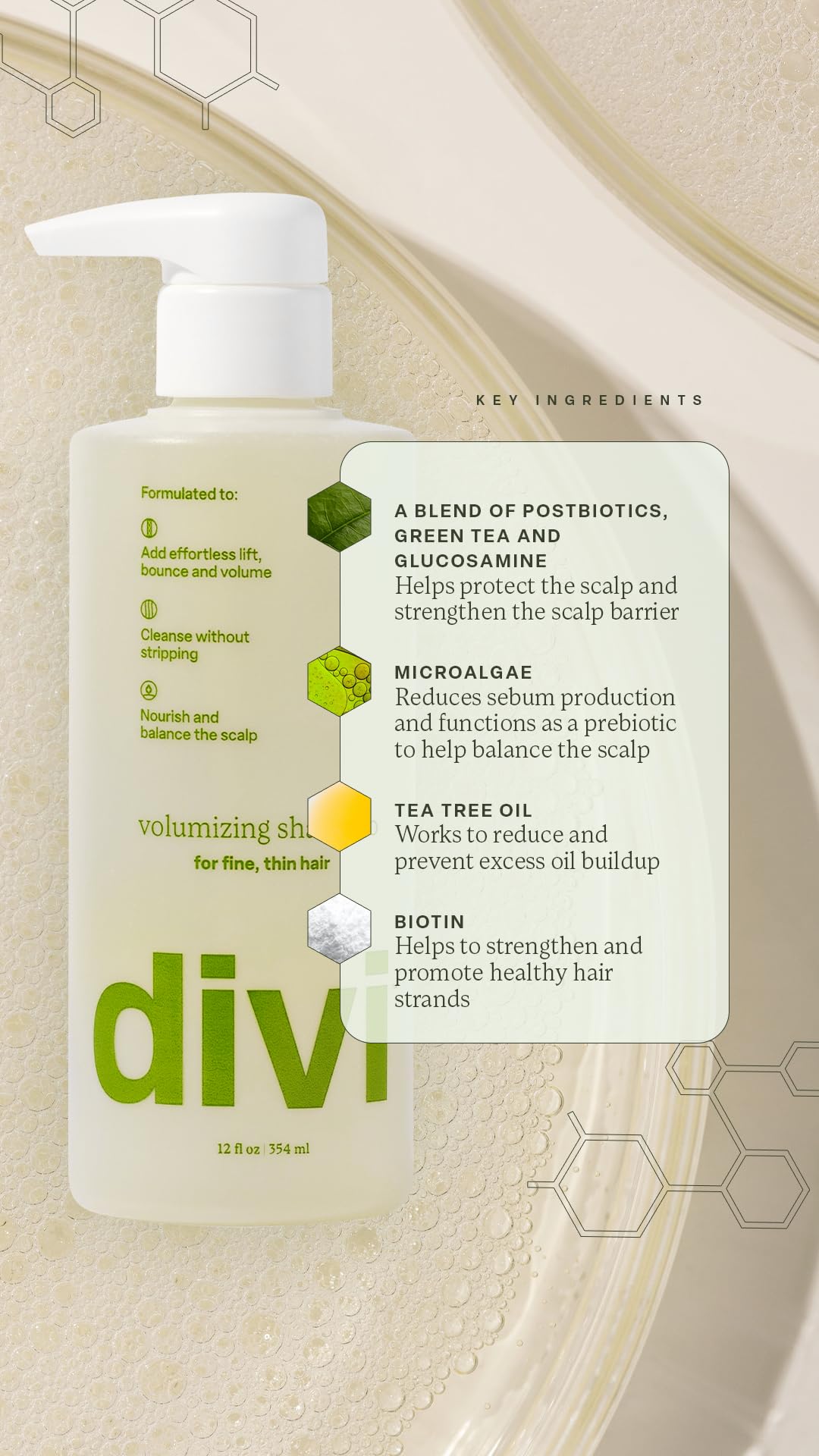 Divi Volumizing Shampoo and Conditioner Set for Women and Men - Lightweight Hair Care Duo for Fine and Thinning Hair - Adds Volume, Lift, and Bounce