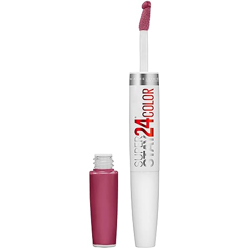 Maybelline Super Stay 24, 2-Step Liquid Lipstick Makeup, Long Lasting Highly Pigmented Color with Moisturizing Balm, Relentless Ruby, Ruby Red, 1