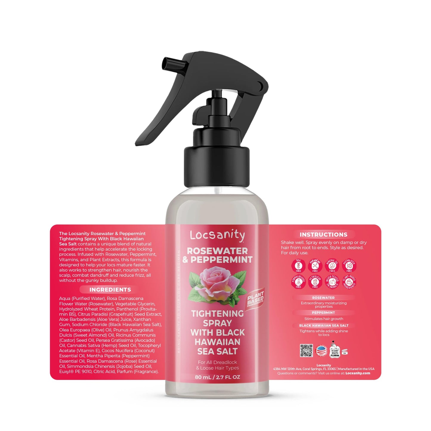 Locsanity Organic Baby Locs Travel Kit - Moisturizing 2-in-1 Shampoo & Conditioner, Passion Fruit Spray, Hair Oil, Rosewater Peppermint Tightening