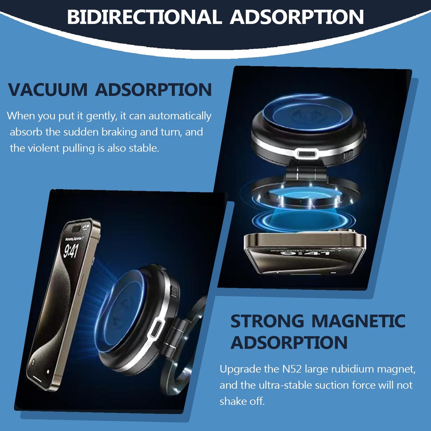 Veltrix Magno Grip Pro 360,360° Rotatable Car Suction Phone Mount,Car Electric Suction Cup Vacuum Magnetic Mobile Phone Stand,Powerful Magnetic Phone…