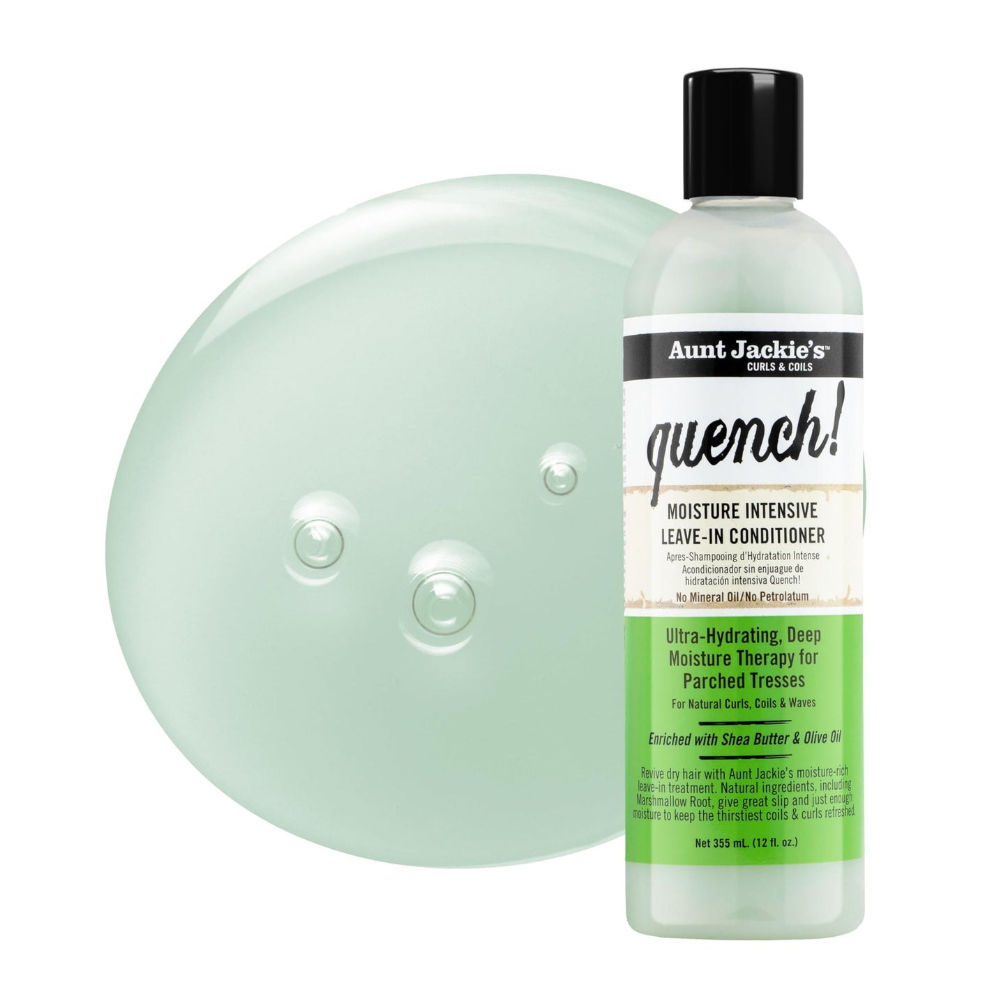 Aunt Jackie's Curls and Coils Quench Moisture Intensive Leave-In Hair Conditioner for Natural Curls, Coils and Waves, Enriched with Shea Butter, 12 oz Beauty and Personal Care Aunt Jackie's