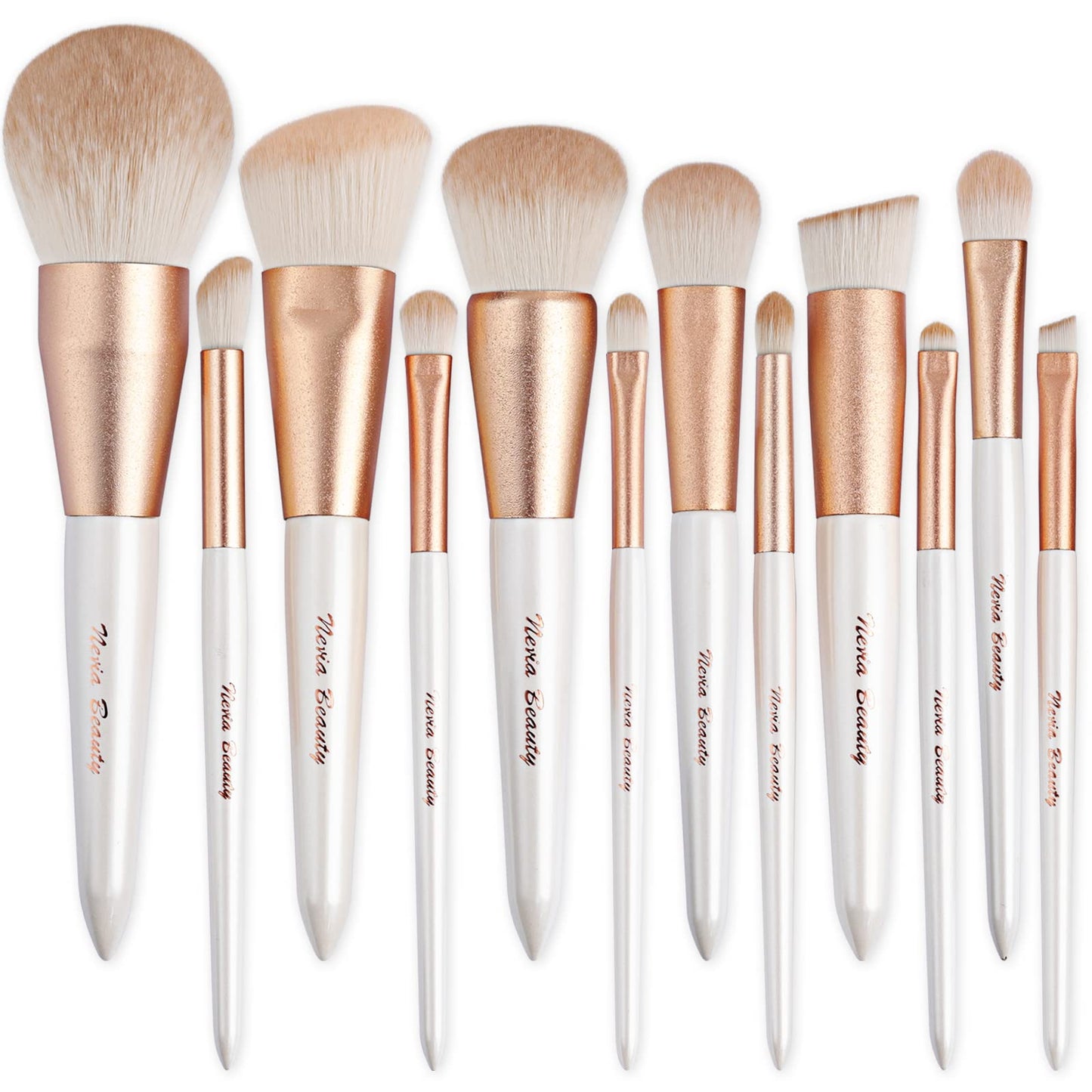 Makeup Brushes Set, EVRCHGIEA 12pcs Premium Eye Shadow, Eyebrows, Eyeliner, Concealer, Lip Liner?Foundation Makeup Brush White Travel Makeup