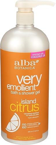 Alba Botanica Very Emollient Bath & Shower Gel - Island Citrus 32 fl oz (947 ml) Gel