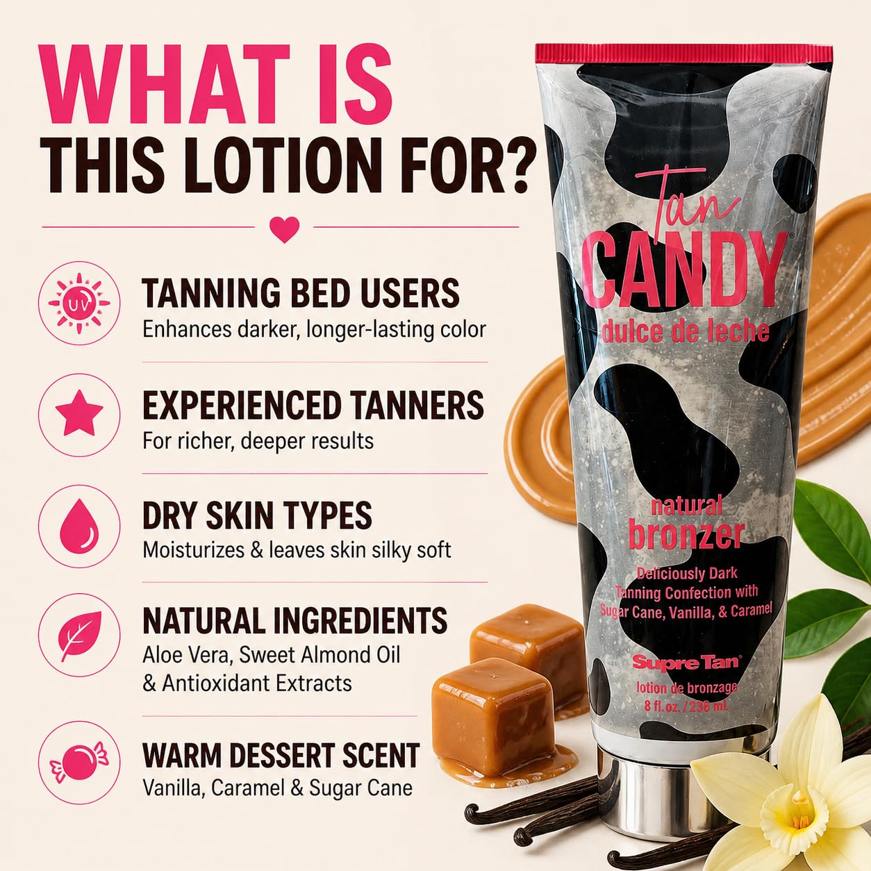 Tan Candy dulce de leche Natural Bronzer Supre Tan, Brown