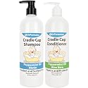 DrFormulas Cradle Cap Treatment Medicated Shampoo + Conditioner Set with Avocado and Peppermint Oil for Babies, Kids, and Infants