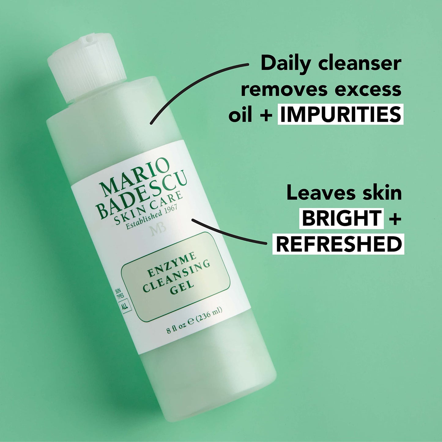 Mario Badescu Enzyme Cleansing Gel Face Wash, Oil-Free Facial Cleanser with Papaya Enzyme & Grapefruit Extract, Exfoliating Skin Care for All Skin