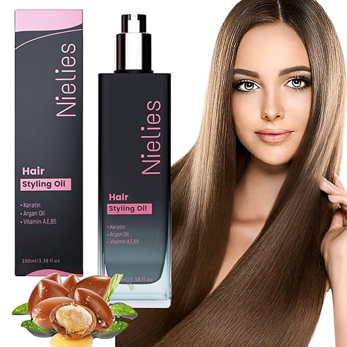 Nielies Hair Serum for Frizzy and Damaged Hair- Keratin Hair Treatment for Dry Hair-Leave-in Anti Frizz Hair Serum with Vitamins A, C, E & B5-Sérum