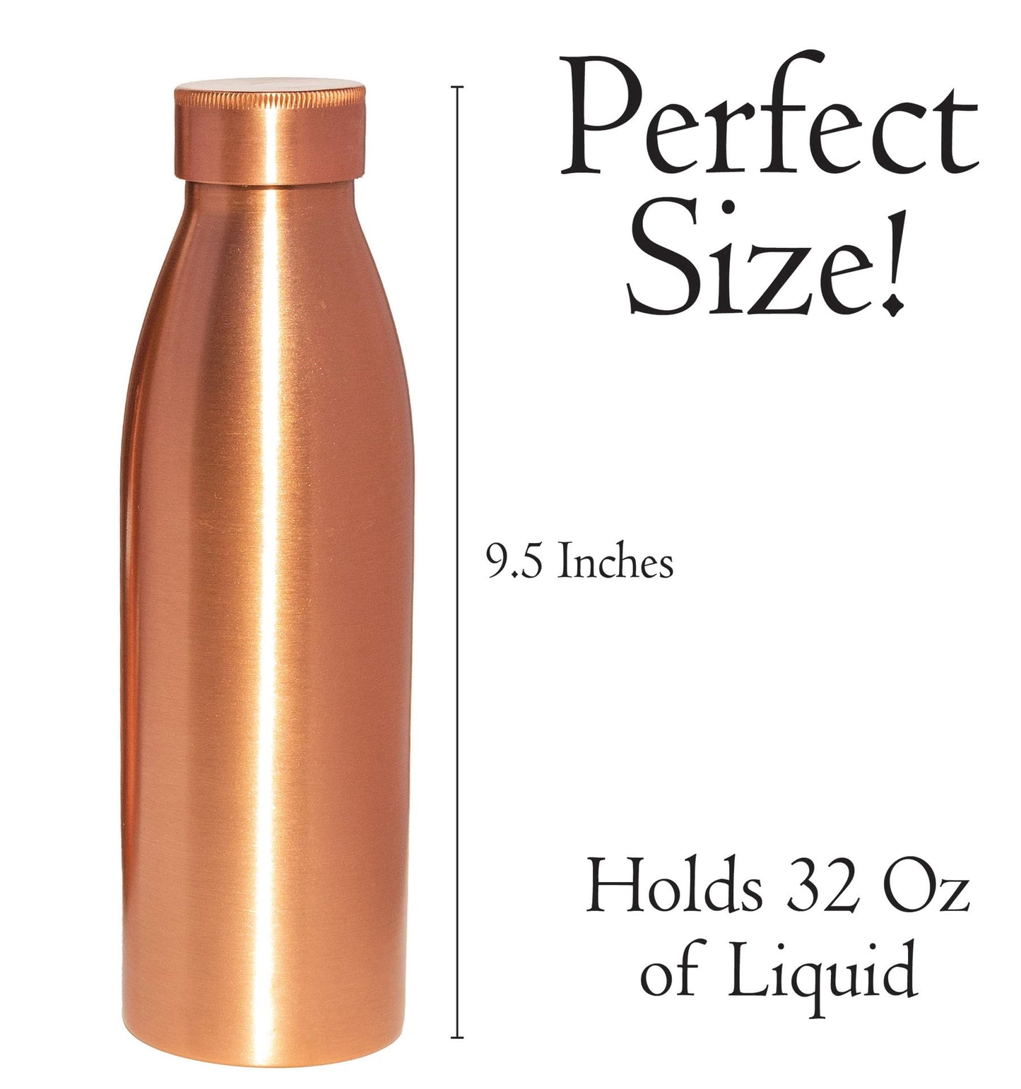 Cuyahoga Copper 100% Pure Copper Water Bottle - 9” Tall, Leak-Proof, Handcrafted & Clean - Durable, Stylish, Perfect for Everyday Use - Comes…