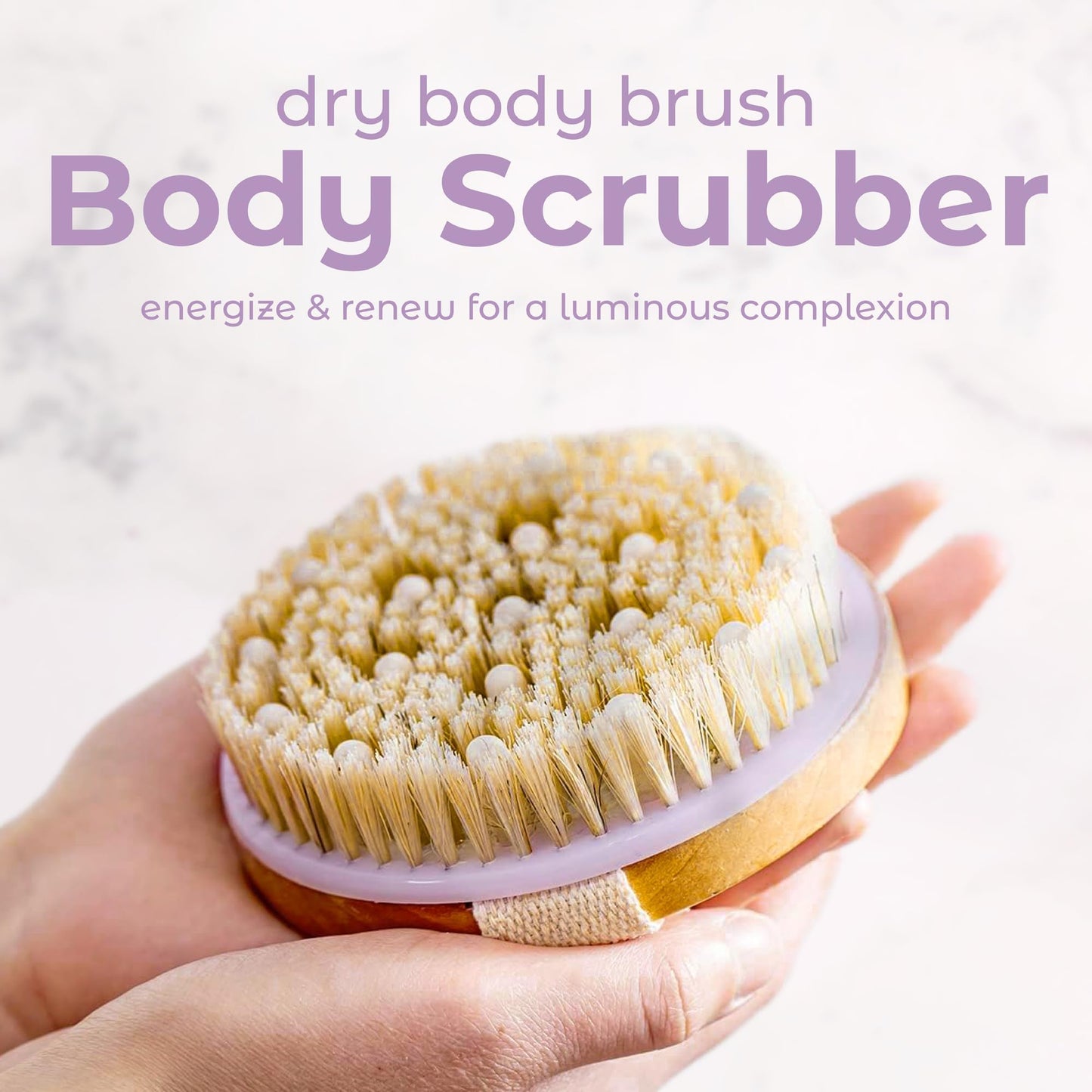 MainBasics Dry Brushing Body Brush for Lymphatic Drainage, Dry Skin, Cellulite, Blood Circulation with Exfoliating Natural Bristles and Massage Nodes Beauty and Personal Care MainBasics