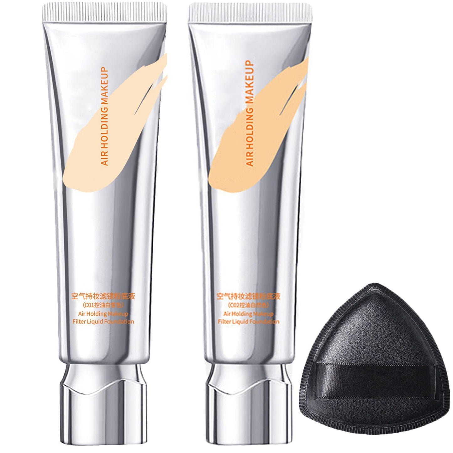 Long Lasting Full Coverage Liquid Foundation, Air Holding Makeup Filter Liquid Foundation, Instant Face Tightener No-Filter Primer, Sweatproof