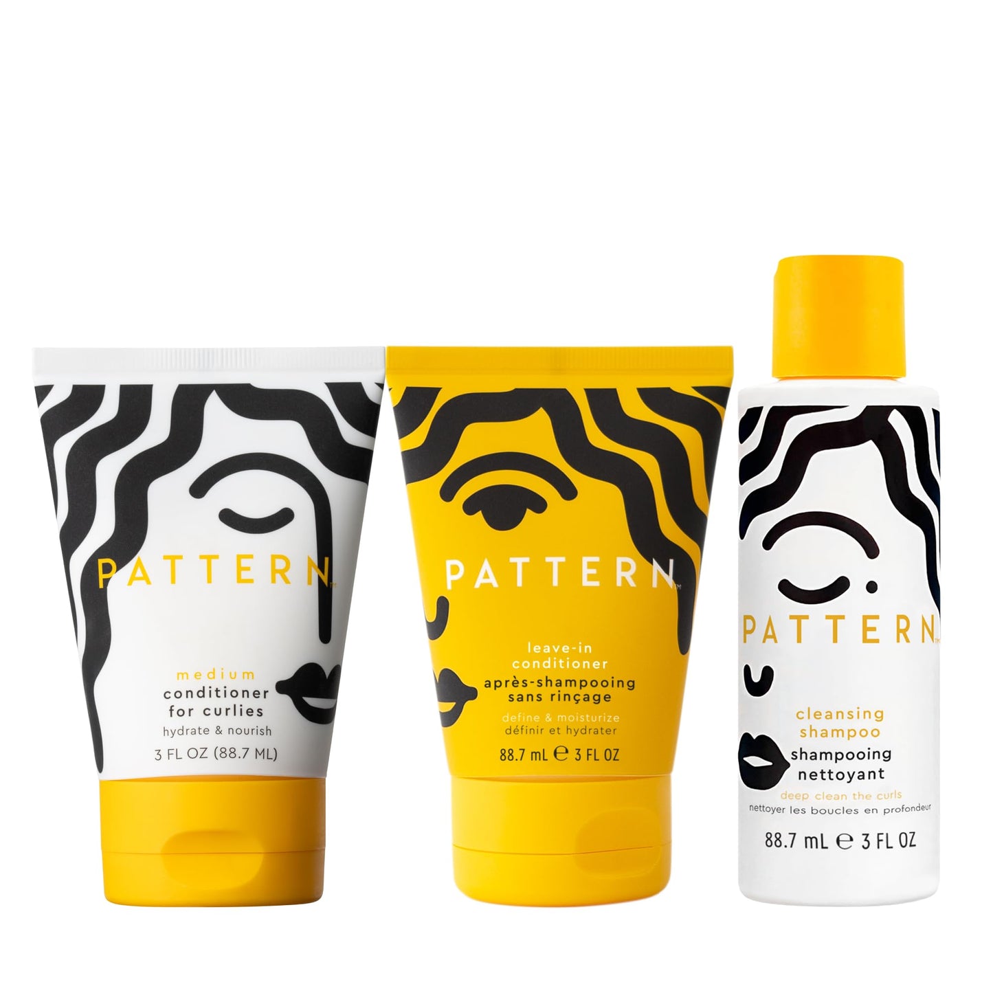 PATTERN Wash & Condition Travel Kit, Shampoo and Conditioner Set, 3 Mini Travel-Size Items, 3 oz Each