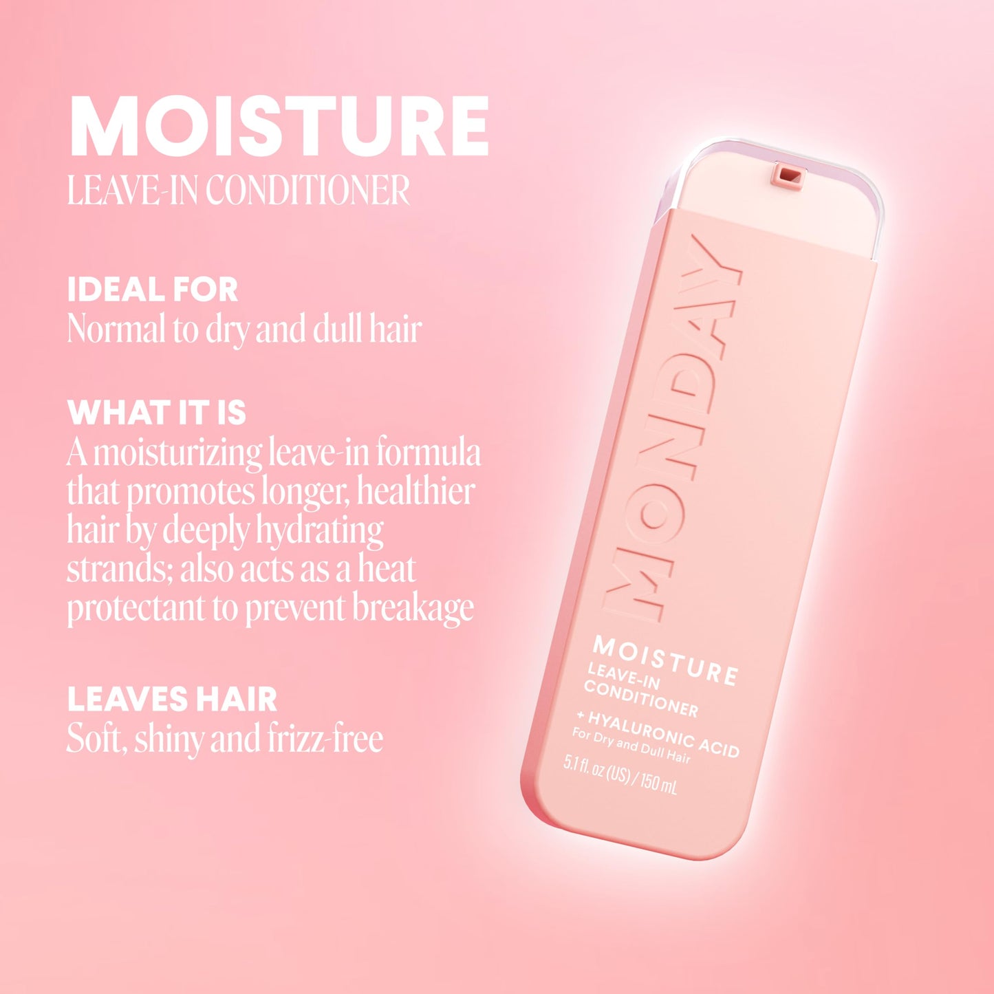 Monday Giftset - Moisture 12oz Shampoo & Conditioner Set & Moisture 5.1oz Leave-In Conditioner
