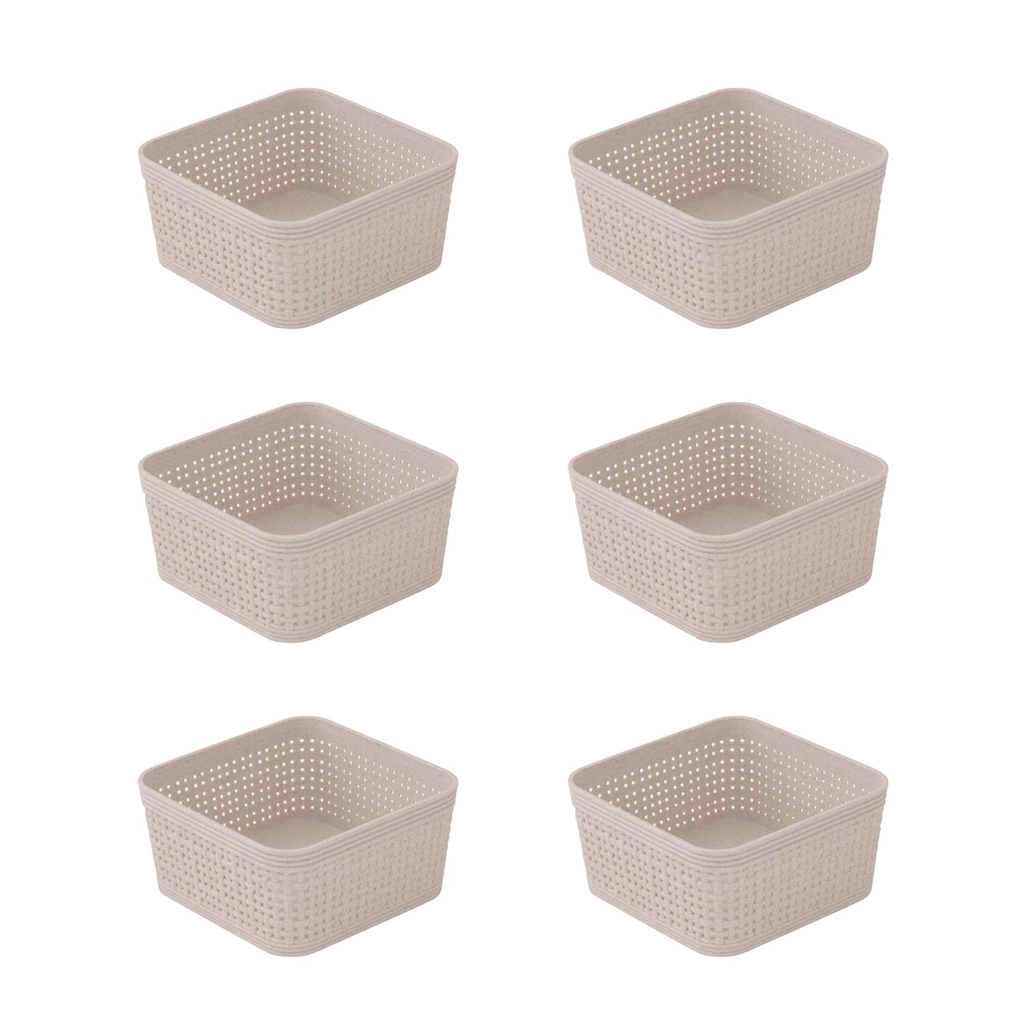Simplify For Green Living Square Basket Organizing Set | Dimensions: 4.8"x 4.8"s 2.36" | Set Includes 6 Square Baskets | Great for Organizing Draws…