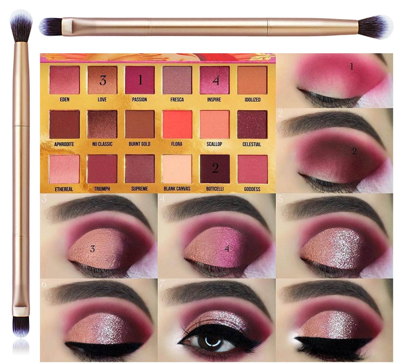 Vôsaidi Professional Shader Eyeshadow Brush Makeup Brush Dual Sides Eyeshadow Applicator Soft Makeup Eye Brushes for Eye shadow Eyeliner applicator