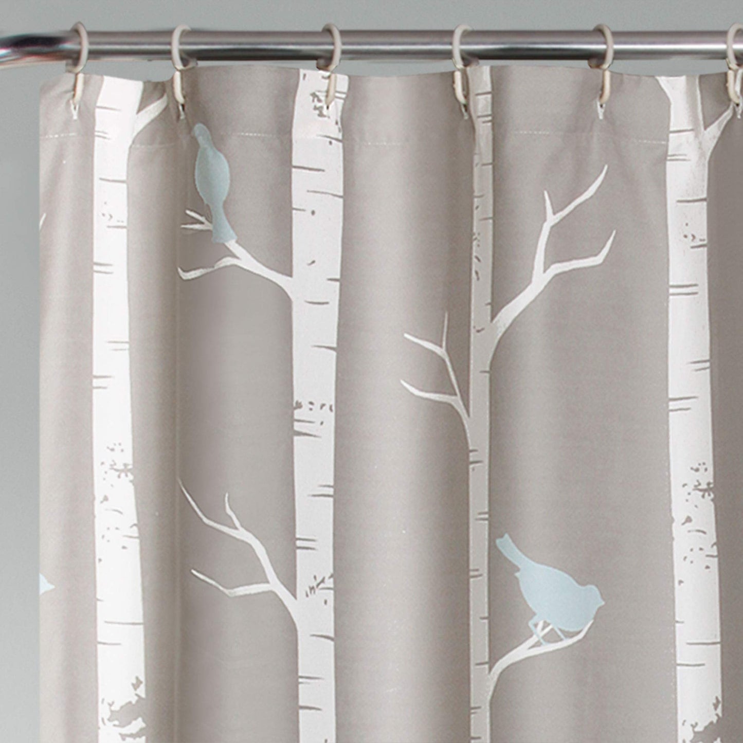 Lush Decor 16T000938 Bird On The Tree Bird on The Tree Shower Curtain, Gray/Blue, 72" x 72"