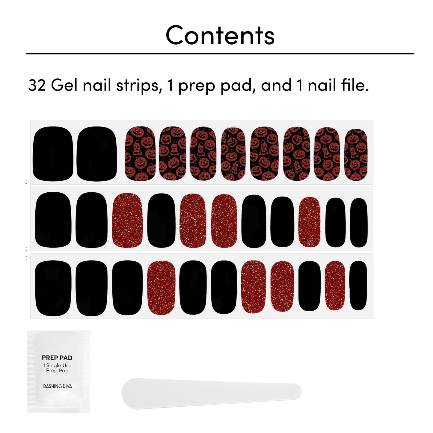 Dashing Diva Gloss Nail Strips - Hallow Queen | UV Free, Chip Resistant, Long Lasting Gel Nail Stickers | Contains 32 Nail Wraps, 1 Prep Pad, 1 Nail Beauty & Personal Care Dashing Diva