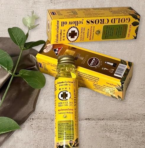 LOT THAI HERBAL GOLD CROSS YELLOW OIL 24 ml. 3pack