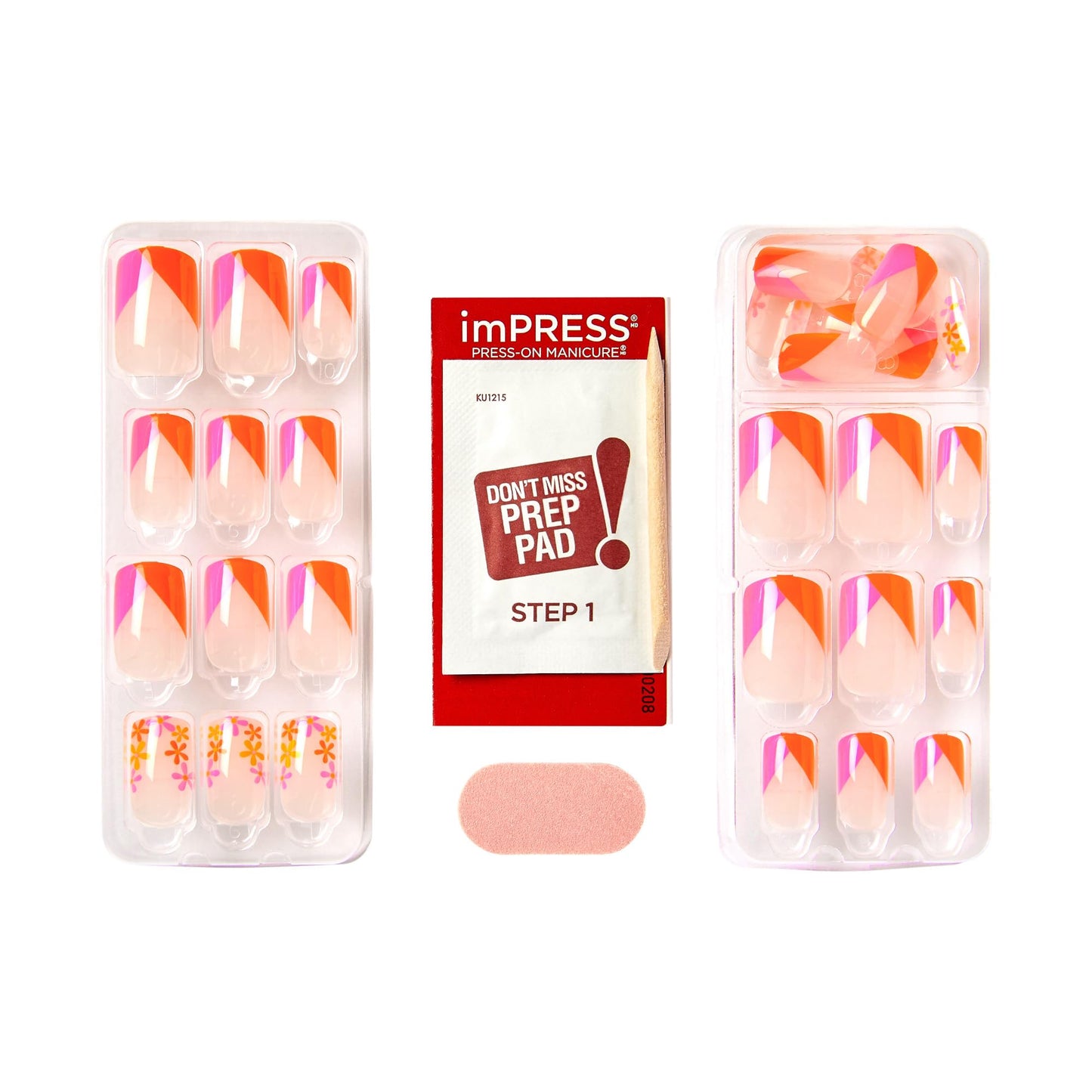 KISS imPRESS No Glue Mani 30 Pcs Press On Nails, Easy Apply, Hassel-Free Removal, Simple Peel & Press, Essential Tools Included, Prep Pad Beauty & Personal Care KISS