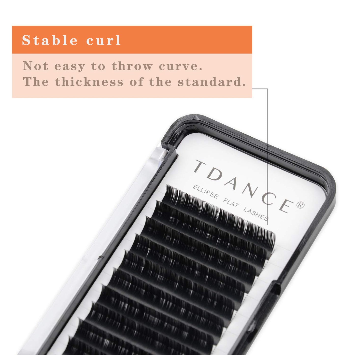 TDANCE Classic Lash Extensions Flat Lashes Eyelash Extensions 0.15mm D Curl Ellipse Eyelash Extensions 8mm Mixed Black Matte Individual Lashes Salon