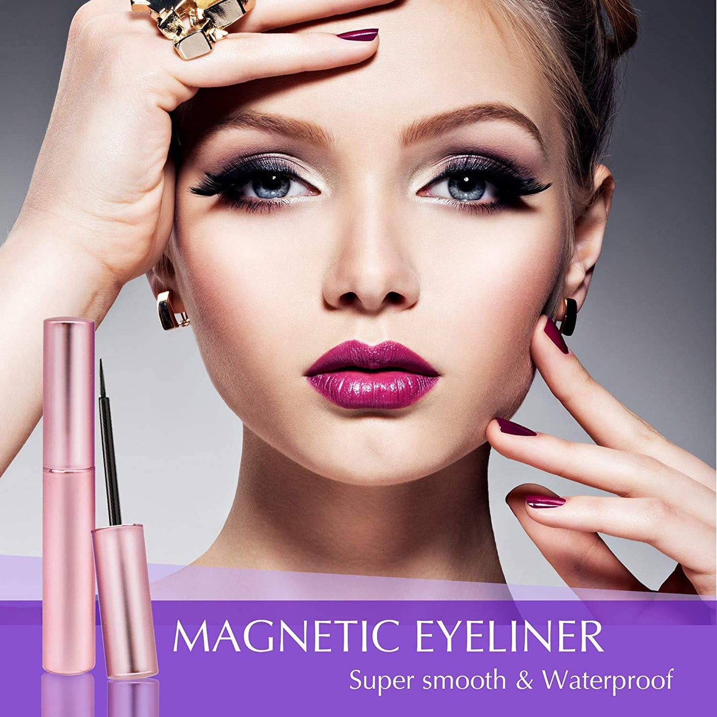 Magnetic Eyelashes with Applicator: 5 Pairs Reusable Natural & Glam Lashes, Lightweight Magnetic Liner, Beginner-Friendly, No Glue Needed, Waterproof