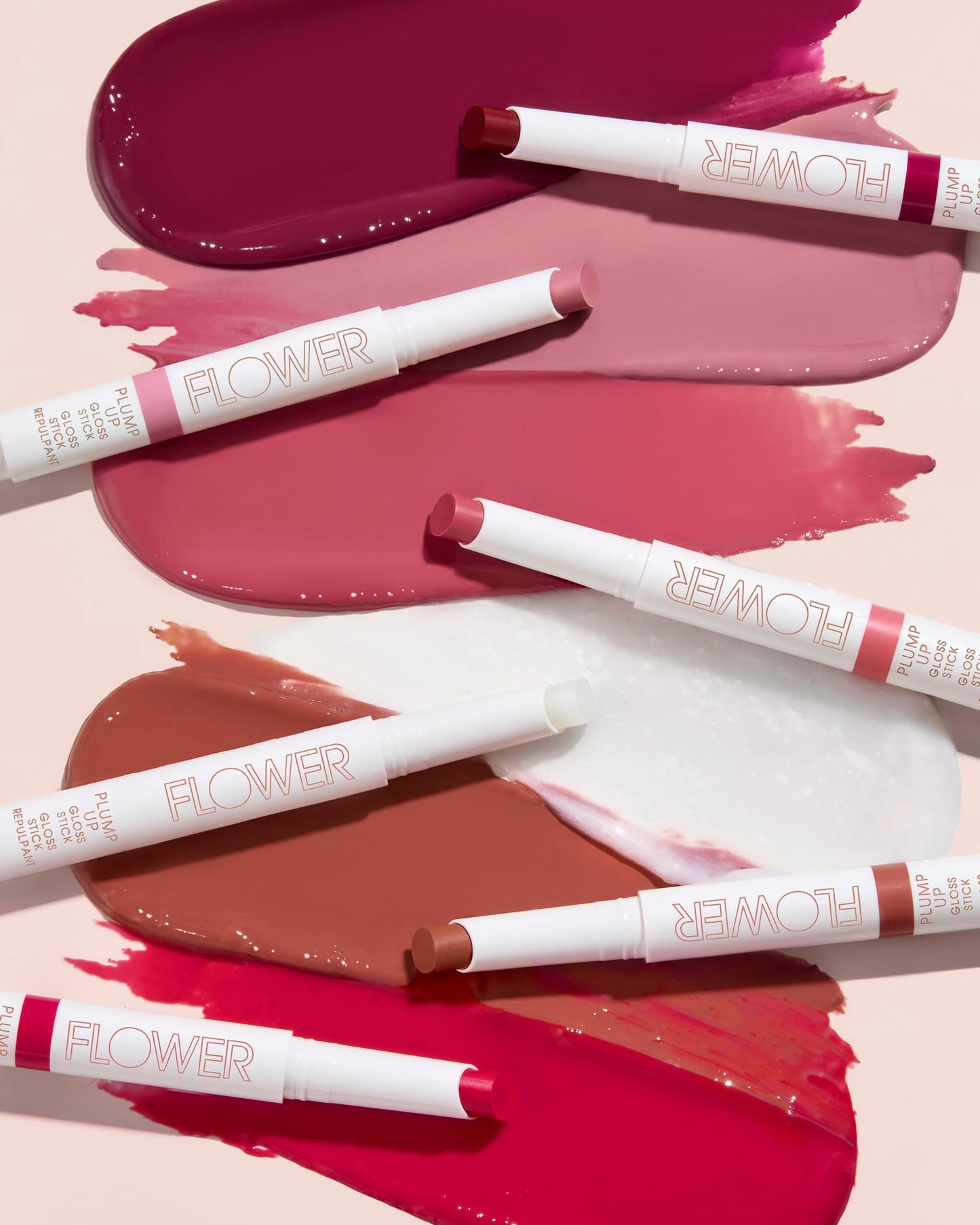FLOWER Beauty By Drew Barrymore Plump Up Lip Gloss Stick - Lip Plumper - Nourishes + Hydrates Lips - Buildable + Dewy Finish - Fiery