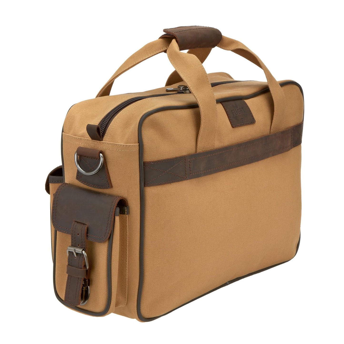 Flight Outfitters Unisex Bush Pilot Folio Hand/Shoulder Carry Canvas & Leather Work Travel Aviation Gear Organizer Flight Bag
